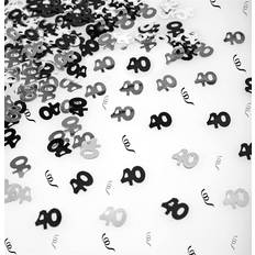 3 x 14g 40th Black Happy Birthday Party Glitz Table Confetti Sprinkles Decorations