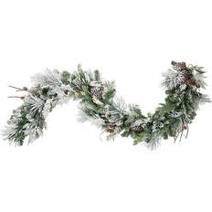 Haute Decor Snowfall Creek 6' Pre-Lit Flocked Garland