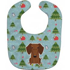 Caroline's Treasures Carolines Treasures BB4790BIB Christmas Dachshund Red Brown Baby Bib