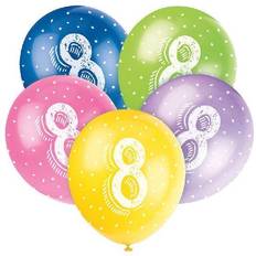 Amscan 5pcs 8th Birthday Latex Balloons