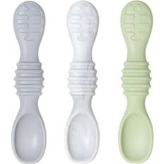 Bumkins Baby Feeding Utensils White Taffy Silicone Dipping Spoon Set of Three