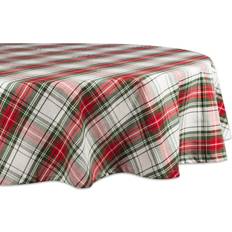 DII 70" Round Christmas Plaid Tablecloth Multicolour