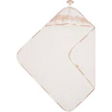 Crane Baby Parker Hooded Towel In Pink/white white Hooded Towel