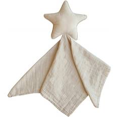 Mushie Organic Cotton Muslin Star Lovey In Fog Fog 20in X 8in