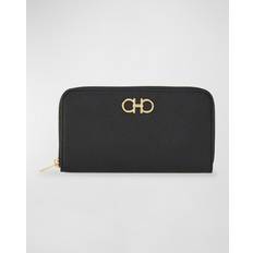 Ferragamo Gancino Soft Wallet - Black/Gold