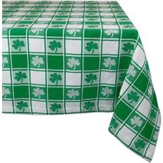 DII Washable Party St Day Tablecloth White, Green