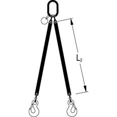 Round sling suspension set, length 1 m, 4-leg, grey