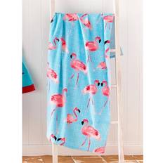 Multicoloured Towels Catherine Lansfield Flamingo Bath Towel Blue, Multicolour (160x76cm)