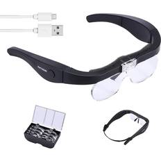 Magnifiers & Loupes Yoctosun Headset Magnifier Glasses with 2 LED Lights and Detachable Lenses