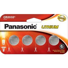 Panasonic 2032 Panasonic CR2032 3.0 Volt Long Lasting Lithium Coin Cell Batteries in Child Resistant, Standards Based Packaging, 4 Pack