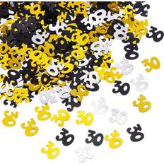 Number 30 Glitter Confetti for 30th Birthday Anniversary Party Supplies Table Decoration, 1.76 Ounce (Gold Black and Silver)