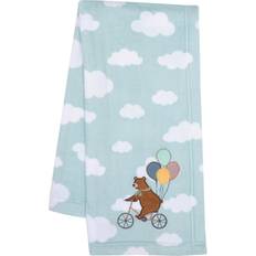 Lambs & Ivy Bedtime Originals Up Up Away Bear/Balloon/Cloud Soft Blue Fleece Baby Blanket