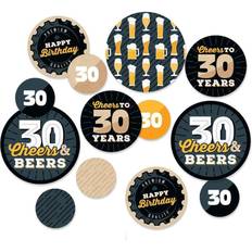 Big Dot of Happiness Cheers and Beers to 30 Years 30th Birthday Party Giant Circle Confetti Party Decorations Large Confetti 27 Count