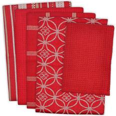 Red Kitchen Towels Design Imports 5-pc. + Dish Cloths Kitchen Towel Red, White