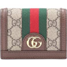 Gucci Note Compartments Wallets Gucci Ophidia GG Card Case Wallet - Brown