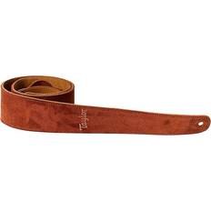 Taylor Embroidered Suede 2.5" Guitar Strap Chocolate