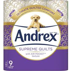 Recycled Packaging Toilet & Household Papers Andrex Supreme Quilts Toilet Roll 9 Rolls