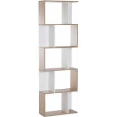 Natural Book Shelves Homcom S Shape Unit Book Shelf 184.5cm