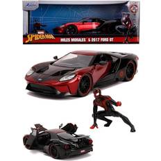 Spiderman Miles Morales 2017 Ford GT legetøjsbil og figur i metal 17 cm