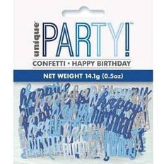Unique Blue Glitz Happy Birthday Table Confetti 14g