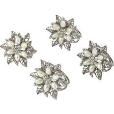 Saro Lifestyle Bejeweled Flower Napkin Ring 6.4cm 4pcs