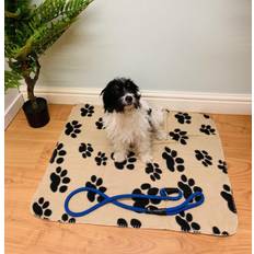 Geko Brown Paw Print Fleece Blankets