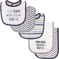 Luvable Friends Unisex Baby Bib and Burp Cloth Set, Boy Thank Heaven, One Size