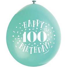 Unique Party 10pcs 100th Birthday Latex Balloons