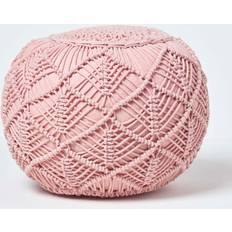 Homescapes Crochet Knitted Pouffe 40 x 50 cm