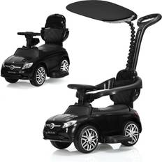 Gymax 3-in-1 Mercedes Benz Licensed Kids Ride On Push Car with Canopy