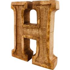 Geko Hand Carved Wooden Embossed Letter H