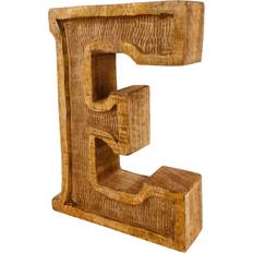 Geko Hand Carved Wooden Embossed Letter E