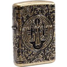 Zippo Armor Antique Brass St Benedict Pocket Lighter