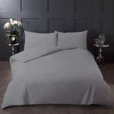 Highams Plain Dye Duvet Cover Grey (198.1x198.1cm)