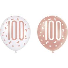Unique Rose Gold 100th Birthday Latex Balloons