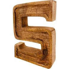 Geko Hand Carved Wooden Embossed Letter S