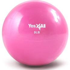 Yes4All Soft Weighted Toning Ball/Medicine Ball & Exercise Pilates Ring Multi Colors & Weights Available (D. 5 lbs Pink)