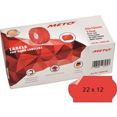 Red Price Guns Meto Prisetiketter, Aft. 22X12mm, 1linje, FlourRød