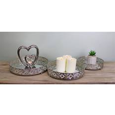 Set Of 3 Metal Mirrored Candle Holder