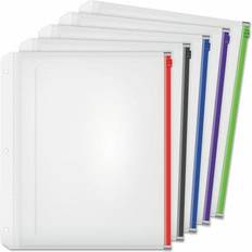 Cardinal Expanding Zipper Binder Pocket, 1/2, Assorted Colors, 5/Pack