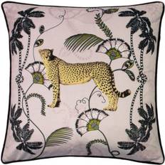 Paoletti Tropica Cheetah Cushion Complete Decoration Pillows Black, Pink, Yellow