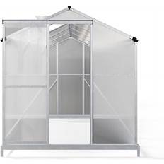 LivingAndHome Hobby Greenhouse with Vent 8x6ft Aluminum Polycarbonate