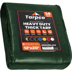 Tarpco Safety Extra Heavy Duty 14 Mil Tarp Green/Black 12 X 20