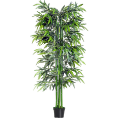 Black Artificial Plants OutSunny Fake Bamboo Green/Black Artificial Plant