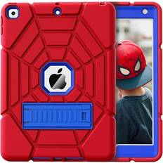 Green Tablet Covers Grifobes iPad 6th/5th Generation Cases 2018/2017, iPad Air 2 Case 2014 9.7 inch, Heavy Duty Shockproof Rugged Protective iPad 5 6 Gen 9.7" Case with Stand for Kids Boys Children (Red+Blue)