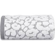 Allure Hand Luxury Jacquard Leopard Bath Towel Grey, White