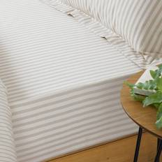 Cotton Bed Sheets The Linen Yard Stripe Cotton Fitted Cream Bed Sheet Natural