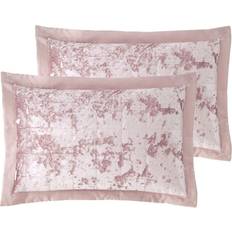 Catherine Lansfield Crushed Velvet Blush Complete Decoration Pillows Pink