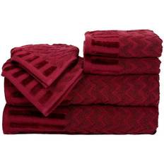 Lavish Home Chevron Egyptian Bath Towel Red