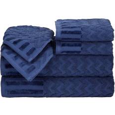 Lavish Home Chevron Egyptian Bath Towel Blue